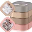 Kathfly 4 Pcs Multicolor Hair Tie Organizer Portable Hair Accessory Storage Containers Stackable Tie Bobby Pin Holder Home Cotton Swab Dispenser Accessories Jewelry Organizer Box