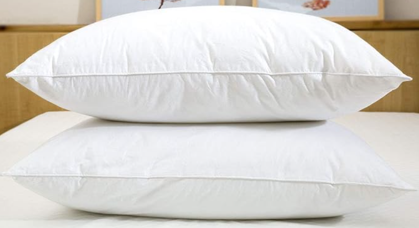 JA COMFORTS Duck Feather Down Bed Pillows for Sleeping(2 Packs)
