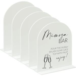 8x10 Inch White Arch Acrylic Sign with Stand | 5 Pack Blank White Acrylic Arch Sign with Base for DIY Wedding Table Numbers, Arched Wedding Signage, Events& Parties (8x10 Inch)