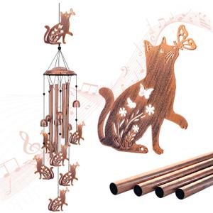Cat Wind Chimes for Outside,Cat Gifts for Women Men/Memorial Gift/Birthday Gifts/Metal windchimes Outdoors/Indoors,Garden Decor,Patio,Home,Porch,Yard Decorations