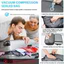 TANGCORLE Vacuum Backpack Travel with Pump, 40L Expandable Carry on Compression Backpack Flight Approved for Women Men Fit 17 Inch Laptop with USB Charging Port Business Weekender
