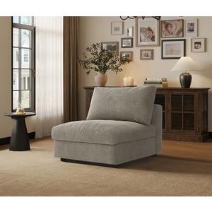 Cloud Modular Sectional Sofa Couch with Storage Ottoman, Oversized Sectional Couches for Living Room, Single Seat, Chenille, Light Gray