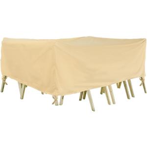 Outdoor Furniture Covers, Rectangular patio table cover, Waterproof for Outdoor patio set cover, Dining table cover, 86" W x 47" D x 31" H Beige & Coffee