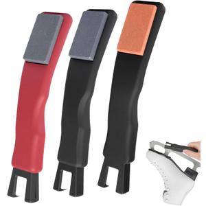 3 Pcs Ceramic Ice Skate Sharpeners with Double-Sided Sharpening Stone,Ice Skate Accessories for Hockey Skates and Figure Skate