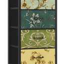 Furnulem 4 Drawer Dresser, Vertical Nightstand for Kids, Adult, Fabric Chest of Drawers for Bedroom, Living Room, Closet, Nusery, Storage Tower Unit Retro Style Furniture, Wood Desk Top