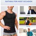 Mens Compression Shirt Slimming Body Shaper Vest Workout Tank Tops Abs Abdomen Undershirts (Black, XXXL)