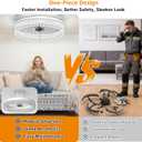 20 Inch Ceiling Fan with Light and Remote Dimmable Low Profile Ceiling Fan