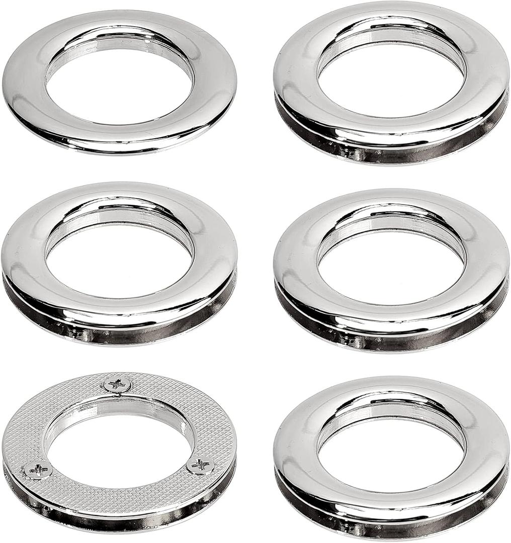 GORGECRAFT 1 Box 4Pcs 1 inch/25.5mm Eyelets Grommets Alloy Loop Snaps Bag Handle Connector Silver Rings Screw-in Round Findings for DIY Sewing Clothes Leather Crafts Bags Replacement Hardware