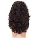 Kaneles Curly Long Wigs for Men 70s 80s Rocker Wig Dark Brown Halloween Cosplay Male Wig