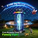 Rechargeable Bug Zapper Outdoor, 4200V Powerful Electric Mosquito Zapper 5-in-1 Portable & Wireless Bug Zapper Outdoor Cordless with 5000mAh Battery, Outdoor Fly Zapper Waterproof for Patio Camping