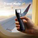 Rechargeable Body Trimmer for Men: Pubic Hair Trimmer with Mirror & LED, IPX7 Waterproof Electric Shaver for Pubic Hair, Ceramic Blades, 90-Min Battery, Travel Lock (Midnight Blue)