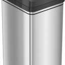 iTouchless 50 Liter / 13 Gallon Sensor Dog-Proof Kitchen Trash Can with Lid Lock and AbsorbX Odor Filter, Touchless Lid, Stainless Steel Garbage Recycling Bin for Kitchen, Home, Office, Business