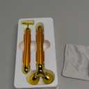 Amirce Face Massager Roller Golden 3D Roller Electric Facial Roller and T Shape Facial Roller Massager Kit Face Rollers