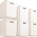 6 pack large plastic White storage bins with Lids, Toy Box Chest with HandleOrganizer Containers Baskets for Baby,NurseryShelvesPlayroom, BedroomOffice,Closethome (White, 6XL)