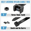 Black Zip Ties 0.19 * 11.81 Inch 200 Pack UV Resistant Nylon Wire Ties,Tensile Strength Heavy Duty Cable Wire Ties for Indoor and Outdoor Use