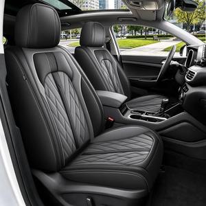 For Hyundai Tucson Seat Covers 2016 2017 2018 2019 2020 2021 Custom Fit for Tucson SE/Value/Limited/SEL/Sport/Ultimate Leather Car Seat Covers Protector Anti-Slip Fast Install (5 Seats Black & Gray)