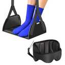 SARISUN 3 in 1 Airplane Travel Essentials Kit, Travel Pillow with Head Support, 3D Eye Mask for Sleeping, No Collapse Foot Hammock for Airplane, Portable Long Flights/Car Road Trip Essentials Sets