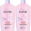 L'Oreal Paris Elvive Glycolic + Gloss Shine Boosting Shampoo and Conditioner Set, Cleanses and Smooths Dull, Porous Hair Into High-Shine, Glossy Hair, 56 Fl Oz Set