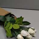 15 Pcs White Rose Buds Silk Artificial Flower 17" Silk Bud Realistic Design Faux Rose Artificial Flower with Stem for DIY Bouquets Wedding Centerpiece Party Kitchen Home Decor