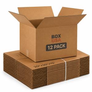 BOX USA Moving Boxes Holds 65lbs, 20"L x 20"W x 15"H (12-Pack) Large - Corrugated Cardboard Box for Shipping, Mailing, Packing, Packaging and Storage