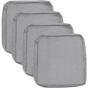 Sqodok Patio Cushion Covers 25x25 inch, Waterproof 4Pack Outdoor Cushion Covers Replacement,Seat Slipcovers for Patio Furniture, Sectional Sofa, Wicker Chair, Grey