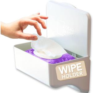 Storage Theory Bathroom Wipes Holder Dispenser with Shelf  Restroom Organizer & Toilet Wipe Holder for Bathroom Must Haves  Tool Free Wall Mounted Storage Baby Wipe Container White  1 Pack