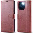 Wallet Case for iPhone 15 Series, RFID Blocking Credit Card Holder, PU Leather Folio Flip Kickstand Protective Shockproof Cover for Apple 15 Series (Brown, iPhone 15 Pro Max - 6.7")