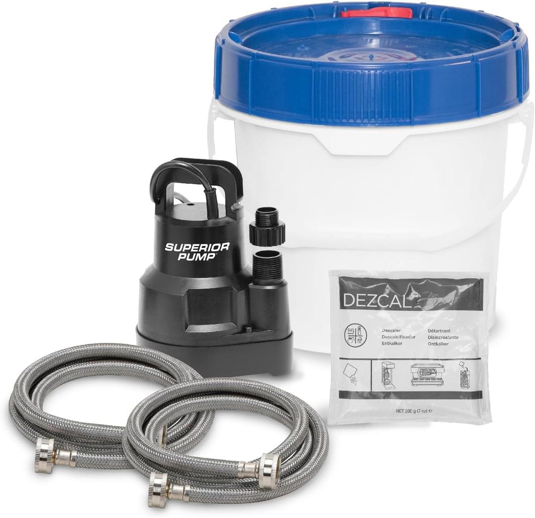 Superior Pump 91660 Tankless Water Heater Descaler Pump Kit with Non-toxic Descaler Solution, 3.5 Gallon, Deluxe Superior Pump 91660 Tankless Water Heater Descaler Pump Kit with Non-toxic Descaler Solution, 3.5 Gallon, Deluxe