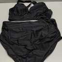 American Trends Maternity Swimsuit High Waisted Bikini Set Two Piece Pregnancy Bathing Suit Swimwear Swimming Suit (Medium, Black)