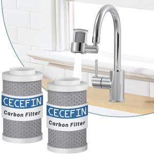 CECEFIN Swivel WaterFilter for SinkFaucet  Faucet Mount Water Filtration System, Carbon Purifier Reduces 99% Chlorine, Last 528 Gallons Tap Water, Fits Most Pull Out Kitchen/Bathroom/RV Faucets