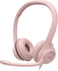 Logitech H390 Wired Headset for PC/Laptop, Stereo Headphones with Noise Cancelling Microphone, USBA, inLine Controls, Works with Chromebook  Rose