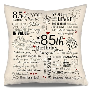 ACAROMAY 85th Birthday Gifts for Him Birthday Throw Pillow Cover for Men Decorative Bday Party Keepsake Ideal Gift for 85 Years Old Dad Uncle Grandad Presents Decor for Home Couch 18x18 inch (85)