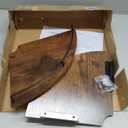 FNBAR Corner Floating Shelves, Rustic Brown Wood, Set of 2, Wall Mount Storage with Guardrail for Bathroom Kitchen Living Room