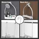 Heavy duty shower caddy hanging; 3 tiers supper large plastic shower basket over the showerhead; never rust baskets over the door, shower organizer for bathroom without tools, White