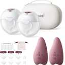 Momcozy M5 Breast Pump & A1 Lactation Massager Combo -Wearable Breast Pump with Double-Sealed Flange (3 Modes/9 Levels) + 2-in-1 Lactation Massager (Heat & Vibration) for Clogged Ducts & Milk Flow