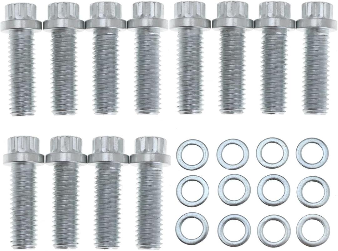 Intake Manifold Bolt Kit for Chevy for Chrysler V8 SB V6 Blazer SBC and 90A Small Block Replace 38400 Set of 3/8" and 1-1/8"