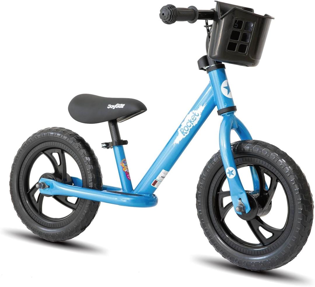 JOYSTAR 12/14 Inch Kids Balance Bike for 18months-5 Years Old Boys Girls, Lightweight Toddler Balance Bikes with Footrest and Handlebar Basket or Doll Seat (Blue)