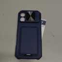 SSLOTSCASE for iPhone 17 Pro Max Case with Stand & Credit Card Holder & Sliding Camera Cover & Camera Stand & Wallet, Rugged Silicone Edge Protective Case Cover for iPhone 17 Pro Max 6.9'' 2025, Blue