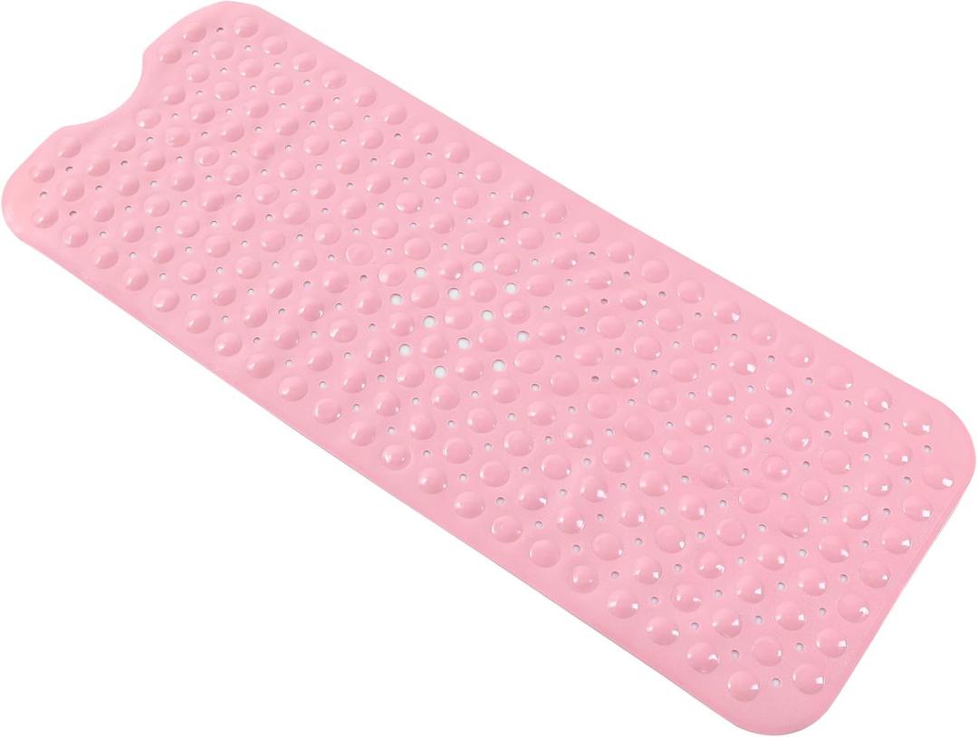 Anti-Slip Bathtub Shower mat, 39.315.7 inchApproximately 100  40cm Soft Oversized Machine Washable Non-Slip Bathtub mat with Drainage Holes, Bathroom Floor Suction Cup.1-Opaque Pink