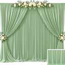 20ft x 10ft Sage Green Backdrop Curtains for Parties  Wrinkle-Free Polyester Drapes, 4 Panels 5ft x 10ft Sage Green Photo Backdrops for Weddings, Birthday Parties, Studio Photography