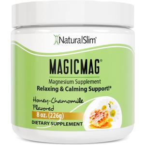 NaturalSlim MagicMag Magnesium Citrate Powder Drink for Relaxation, Stress, Constipation, Better Rest & Digestive Health, Magnesium Supplement for Women and Men, Honey Chamomile 8oz (8 Ounce (Pack of 1))