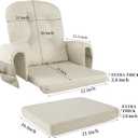 HOMBYS Glider Rocker Replacement Cushions with Storage Side Pocket,Linen-Like Fabric, Foam & Microfiber Filling, Non-Slip & Washable,Thickened & Supportive for Glider Rocking Chair (Khaki), 22"x21"