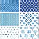 BEST PAPER GREETINGS 48 Pack Blue Stationery Notecards and Envelopes Set - 4x6-Inch All Occasion Thank You Notes for Birthdays, Business - 6 Floral Designs (Blank Inside) - Blank Cards And Envelopes