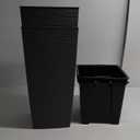 Mueller M-Resin Heavy Duty Tall Planters for Outdoor Plants, Indoor Grande Plant Pots, Boxes, Trees, Flower Pots, 2-Piece Set, 24, Modern Design, Built-in Drainage, Front Porch Decor, Dark Gray