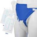 Wearable Urine Collector for Men External Catheter for Men Comfortable Secure Fit with Flexible Tubing for Everyday Home and Overnight Use, Elderly Men Blue, One Size
