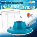 U.S. Pool Supply Professional Swimming Pool Leaf Terminator Vacuum - 15" Pool Cleaner Body, 8 Pressure Jets, 4 Rotating Wheels, 3 Perimeter Brushes, 2 Debris Bags - Below or Above-Ground Sucker Eater