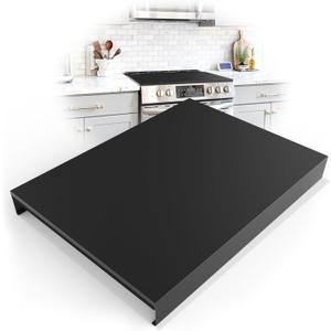 Stainless Steel Gas Stove Top Cover, Multi-functional Noodle Board, Cooktop Cover for Expanding Kitchen Space, Robust and Durable, 30"x 22"x2.7", Black