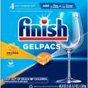 Finish Gelpacs Dishwasher Detergent Pods, Quick Dissolving Cleaning Power, Fights Grease & Dried-On Food, Easy-to-Use Pre-Measured Dishwasher Soap, Orange Scent, 84 Count