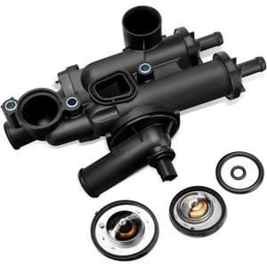 68003582AB Engine Coolant Thermostat Housing Assembly Compatible with Dodge, Chrysler, Jeep - Journey 09-20, Avenger 09-14, Compass Patriot 07-17, Caliber, Sebring, 200 4Cyl 2.4L 2.0L