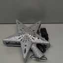 DG-Direct Christmas Tree Topper Lighted Star [Silver],3D Hollow Sparkling Star Christmas Tree Topper with Rotating Magic Cool White Snowflake Projector for Christmas Tree Ornament (Silver)